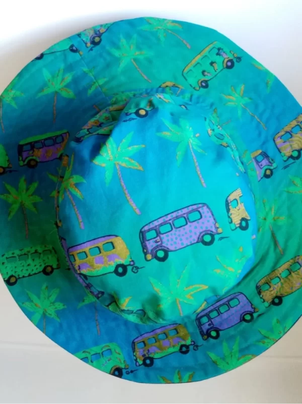 Blue VanGoh / Purple CamoFrogs Reversible Sun Hat - Image 3