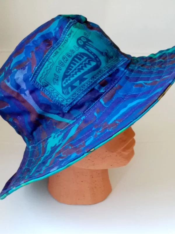 Blue VanGoh / Purple CamoFrogs Reversible Sun Hat - Image 4