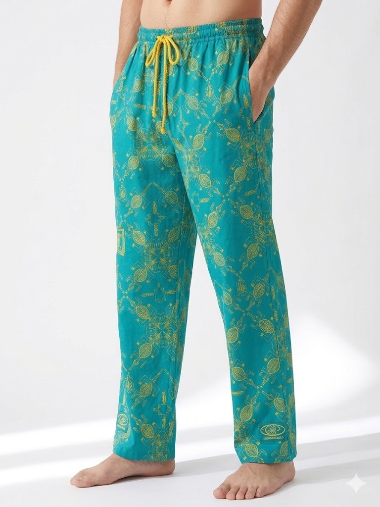 Gecko Yellow & Teal Trousers